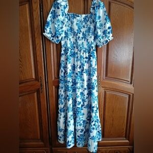 Blue Floral Women's Dress